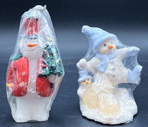 2 Christmas Snowman Figurines (B1)