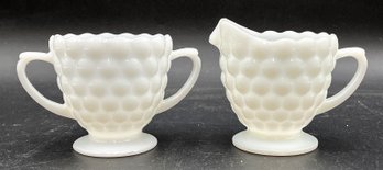 Vintage Milk Glass Sugar & Creamer Bowls (B1)