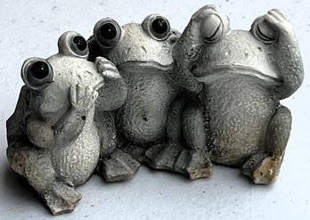 See, Speak, Hear Resin Frog Decorative Figurine - (G)