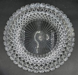 Vintage Pressed Cut Glass Platter (B2)