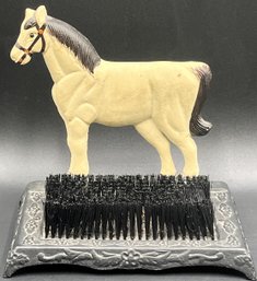 Vintage Cast Iron Horse Shoe Brush - (a1)
