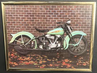 Metal Framed Harley Davidson Motorcycle Picture