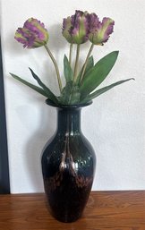 Faux Tulips In Iridescent Vase