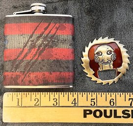 Freddy Krueger Flask & JIGSAW Bottle Opener