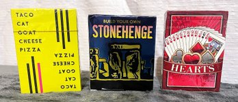 3 NIB Items - Card Games & Miniature Stonehenge