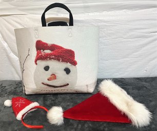 Felt Snowman Bag & Santa Hat