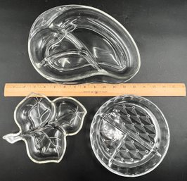 Vintage Partitioned Glass Serving Dish (B7)
