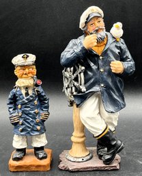 2 Resin Sea Captain Figurines - (BWH)