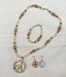 Jewelry Bundle #6 - Peace Out! Necklace / Bracelet / Earrings