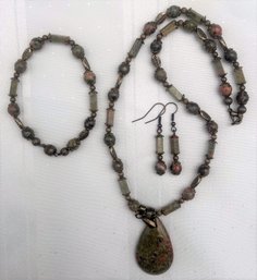 Jewelry Bundle #9 - Natural Stone Necklace / Bracelet / Earrings