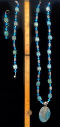 Jewelry Bundle #13 - Aventurine Blue Green Stone Necklace / Bracelet / Earrings