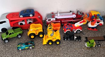 Over 10 Vehicle Toys In Storage Tote