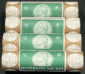 4 Rolls Uncirculated $2 Jefferson Nickel Series 2004 - (G6)