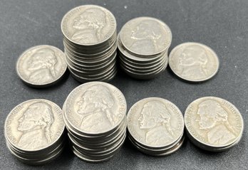 50 US Nickels Assorted 1939-1949 - (G6)