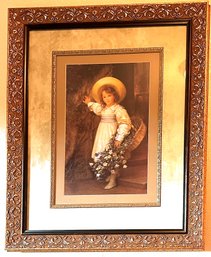 Ornate Gold Colored Wood Frame - Little Girl Picture
