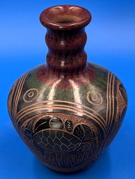 Beautiful Sea Turtle Pottery Vase - (FR)