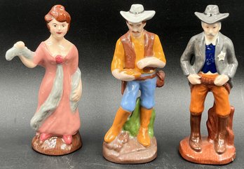 Vintage Wild West Ceramic Figurines - (G6)