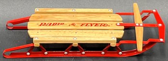 Wood & Metal Miniature Radio Flyer Sled - (A4)