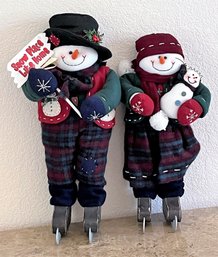Snowman Family - Stuffed & Wood