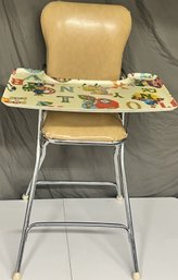 Vintage Metal Cushioned Highchair - (g6)