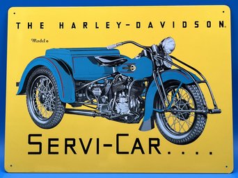 Vintage Harley Davidson Model G Servi-Car Metal Sign By Ande Rooney - (A4)