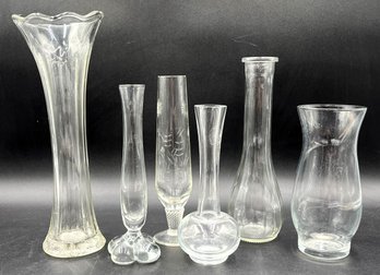 Clear Glass Vases Some Are Vintage - (BB2)