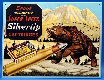 Vintage Winchester Silvertip Cartridges Metal Sing - (A4)