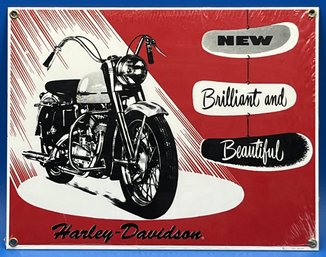 Vintage Porcelain On Heavy Steel Harley Davidson Brilliant & Beautiful Sign By Ande Rooney - (A4)