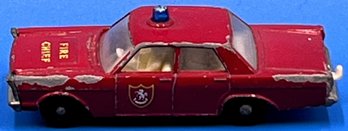 Vintage Lesney Matchbox Series Ford Galaxie Fire Chief LM5 - (A4)