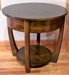 Wood Round End Table
