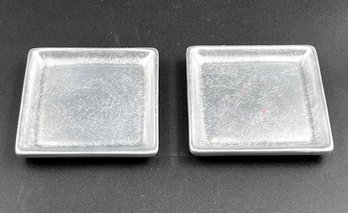 Lot Of 2 Silver Tone Pillar Trays - New In Box