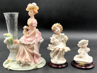 Porcelain Figurines Victorian Woman From Montefiore - (BB3)