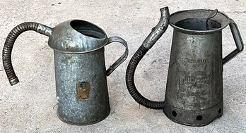 Vintage HUFFMAN 1 Gallon Oil Cans - Lot Of 2