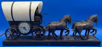 Vintage Sessions United Metal Horses & Covered Wagon Lamp - (A5)
