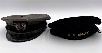 Lot Of 2 World War I & World War II United States Military Hats