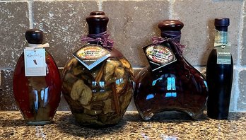 Lot Of 4 Decorative Ingredient Bottles