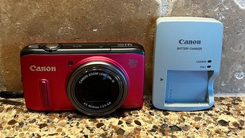 Canon PowerShot Digital Camera (Model #PC1742) With Battery Charger And Case