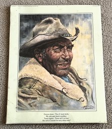 Vintage Cowboy Print By Bill Hampton - (O)