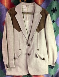 Vintage Wards Men's Quality Fashion Tween Western Blazers Size Large - (BR1C)