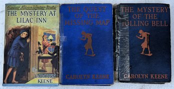3 Vintage Nancy Drew Books By Carolyn Keene - (S)