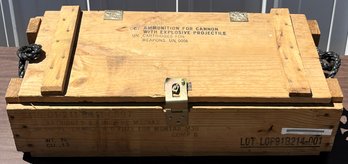 US Military Wood Ammunition Crate For 2 Cartridges 4.2 Inch M329A2 Cannon - (C1)