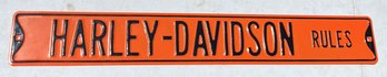 Harley Davidson Rules Heavy Steel Sign - (C1)