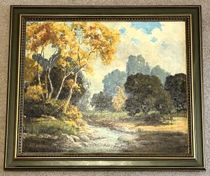 Wood Frames Original Oil On Canvas By Jessie Wood Crill 'Old Sierra Madre Park'- (MBR)