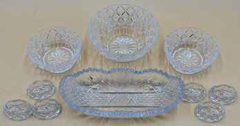 Vintage Cut Glass Serving Dishes & Salerons - (K)