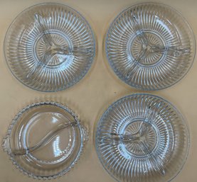 Segmented Glass Appetizer Plates - (K)