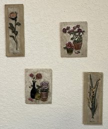 Set Of 4 Ceramic Wall Hangings - (K)