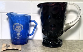 2 Vintage Glass Pitchers - (FRH)