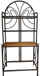 Metal Glass & Wood 4 Tier Shelf - (K)