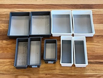Lot Of 9 Plastic Storage Tray With Rubber Lining