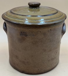 Vintage J Fisher Ceramic Crock - (K)